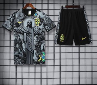 Maillot training édition spéciale Bresil+short gris noir 2025-2026