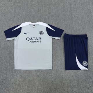 Maillot training Inter Milan gris bleu+short 2025/2026