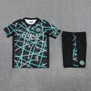 Maillot training Inter Milan+short noir vert 2025-2026