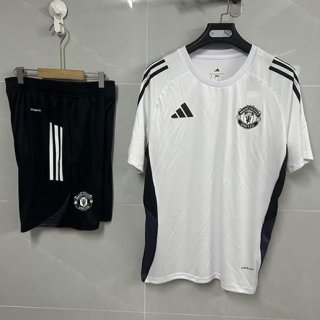 Maillot Training Manchester United+short 2025-26 blanc noir