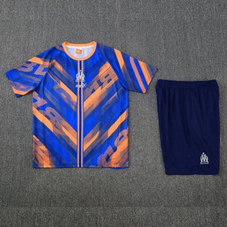 Maillot training Marseille+short bleu orange 2025-2026