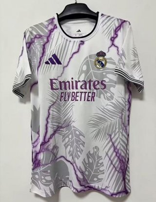 Maillot Training Real Madrid 2025-26 blanc gris violet