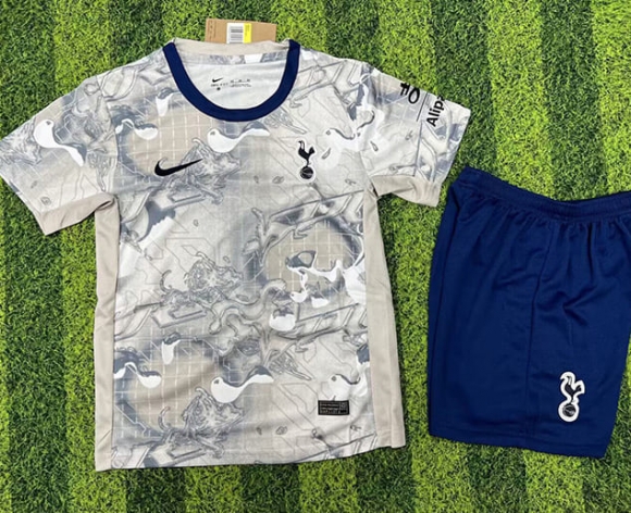 Maillot Training Tottenham+Short 2025-26 gris bleu