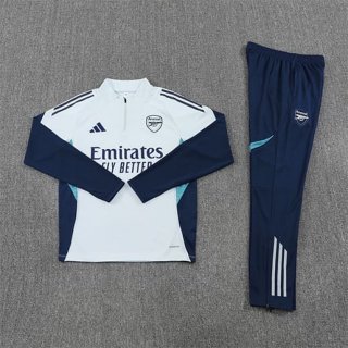 Sweat zippé Arsenal+pantalon 2025-26 blanc bleu