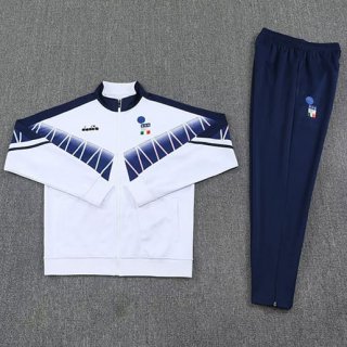 Sweat zippe Italie blanc+pantalon bleu 2025/2026