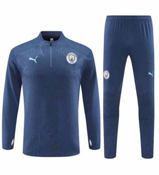 Sweat zippé Manchester City+pantalon bleu 2024/2025