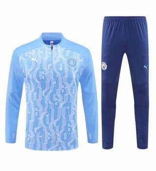 Sweat zippé Manchester City+pantalon bleu 2024/25