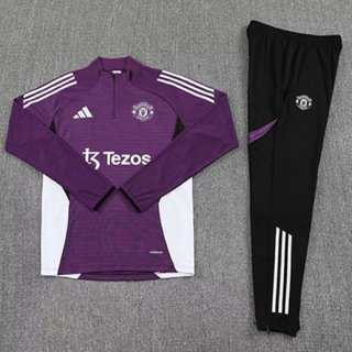 Sweat zippé Manchester United pantalon 2025-26 violet blanc noir