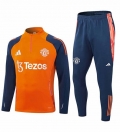 Sweat zippé Manchester United+pantalon orange bleu 2024/2025