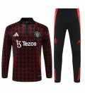 Sweat zippé Manchester United+pantalon rouge noir 2024/2025