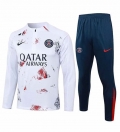 Sweat zippé PSG+pantalon blanc bleu 2024/2025