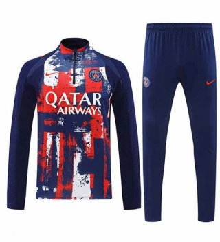 Sweat zippé PSG+pantalon rouge bleu 2024/2025