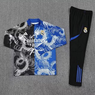 Sweat zippé Real Madrid noir bleu+pantalon 2025/2026