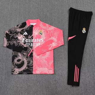 Sweat zippé Real Madrid noir rouge+pantalon 2025/2026