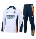 Sweat zippé Real Madrid+pantalon blanc bleu 2024/2025