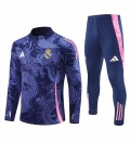 Sweat zippé Real Madrid+pantalon violet bleu 2024/2025