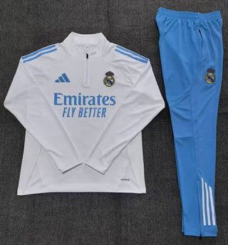 Sweat zippe Real Madrid+pantalon 2025-26 blanc bleu