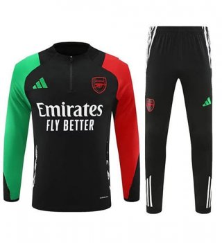 Sweat zippé Arsenal+pantalon noir vert rouge 2024/25