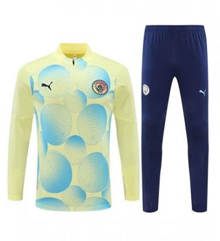 Sweat zippé Manchester City+pantalon jaune bleu 2024/2025