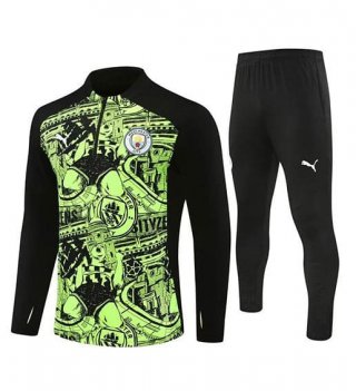 Sweat zippé Manchester City+pantalon vert noir 2024/2025