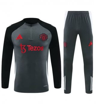 Sweat zippé Manchester United+pantalon gris noir 2024/25