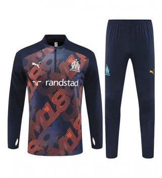 Sweat zippé Marseille+pantalon orange noir 2024/25