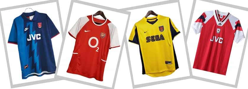 Maillots Arsenal retro vintage